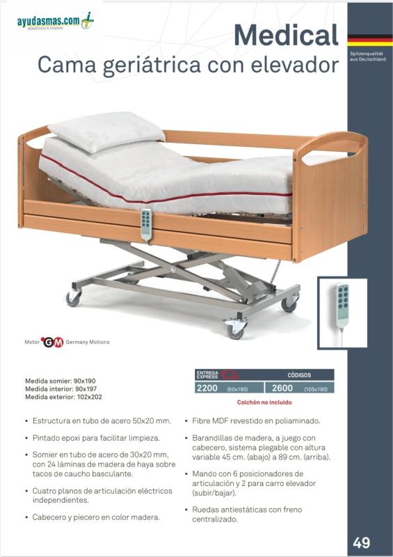 cama articulada hospitalaria c19